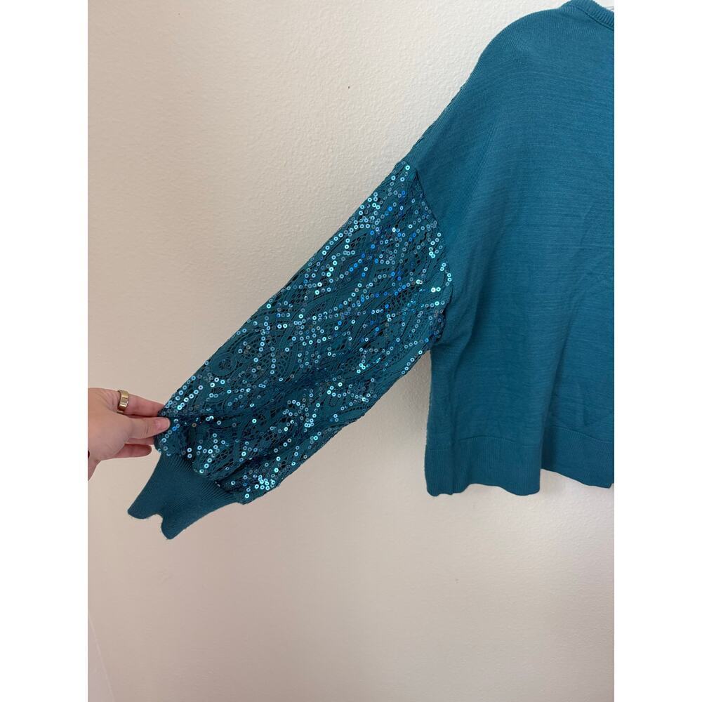 Mark & James by Badgley Mischka Izzie Sequin Knit Sweater Top Size Large - Picture 5 of 6